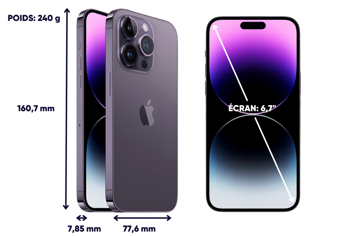 Dimensions et poids iPhone 14 Pro Max